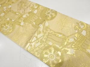 御所車模様織り出し　袋帯